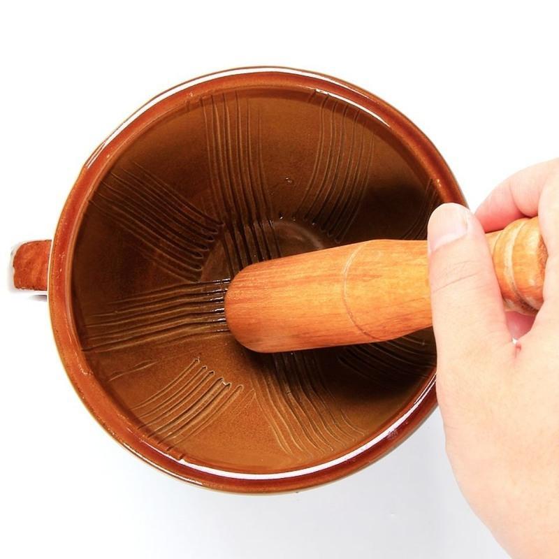 锤子土陶擂钵辣椒家用老式研磨器手工大号安仁雷钵辣椒钵粗陶瓷土钵擂