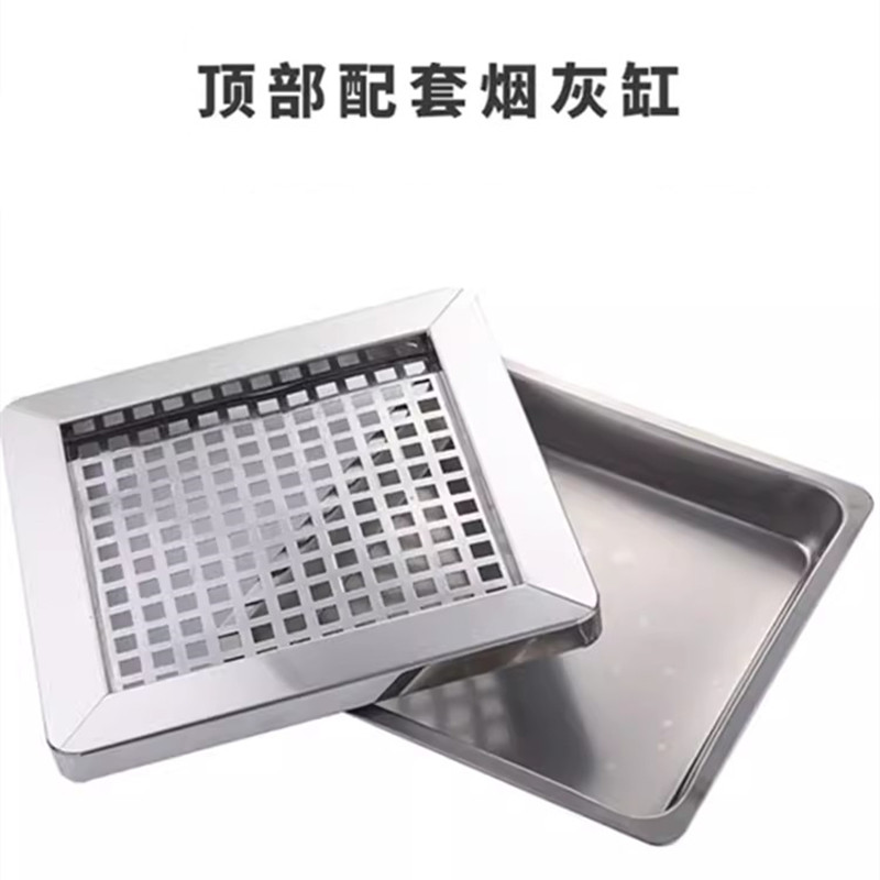 迅迈 正方形环保桶(不锈钢) 垃圾桶灭烟桶 25*25*68cm 单位 ;个高清大图
