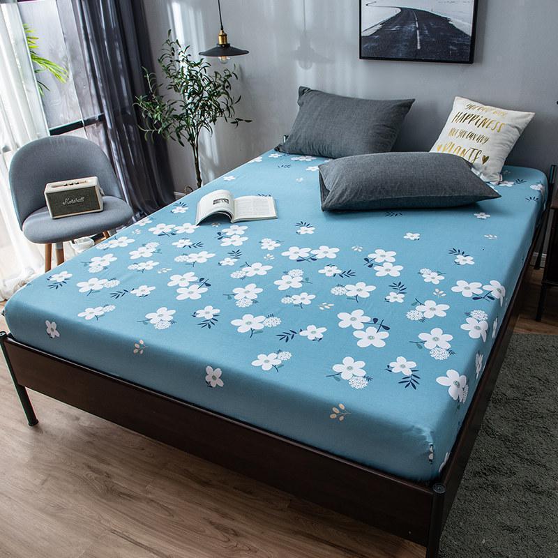 家柏饰(CORATED)全棉床笠单件全棉防滑1.8m床罩套保护套防尘罩儿童床垫套子 纯棉单床笠-小家碧玉蓝 120cmx200cm【适合5-28cm厚床垫】