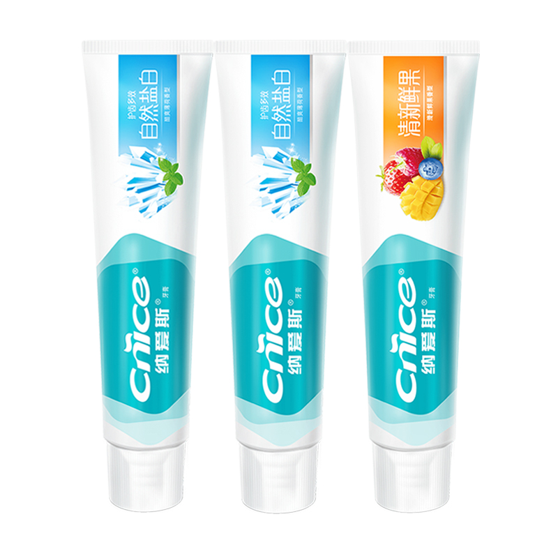 纳爱斯自然盐白牙膏(120g*2支装)高清大图