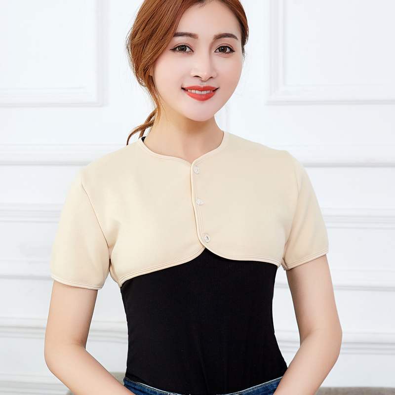 护肩膀加热袖子手臂护肩颈锥坎肩胳膊保暖加热睡觉套坐月子产妇肤色短