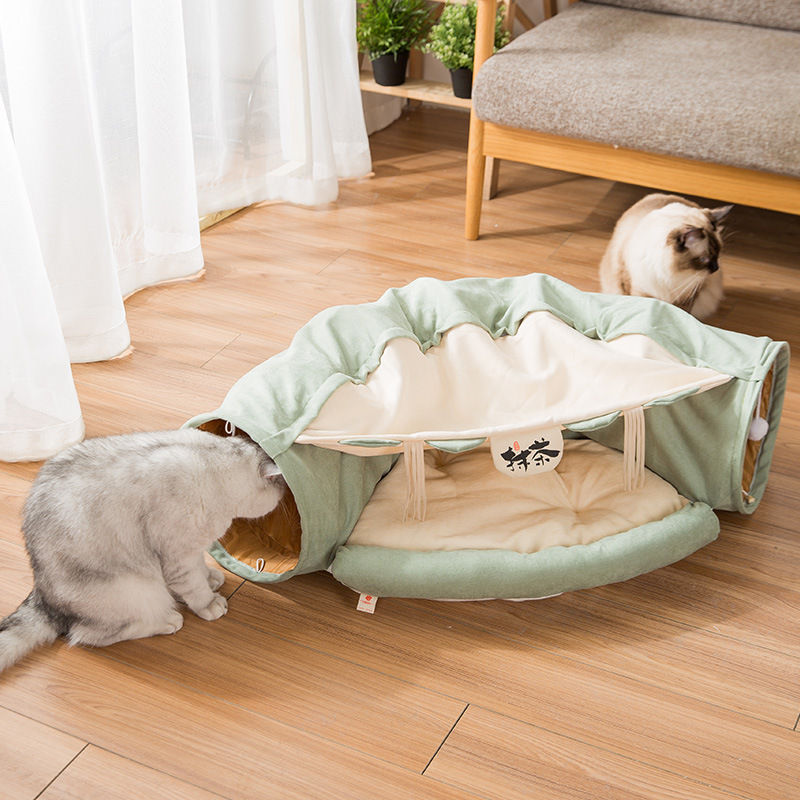 跨境猫玩具可折叠猫隧道 猫通道滚地龙猫窝猫咪春夏猫床 宠物用品高清大图