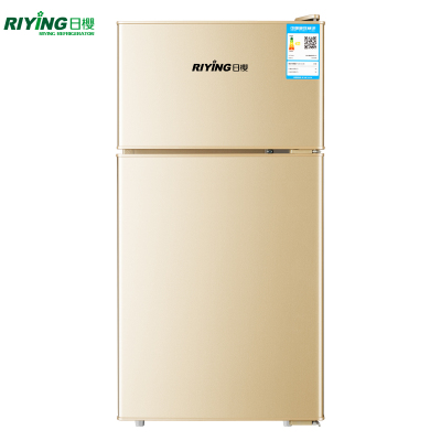 日樱(RIYING) 82升 双门冰箱 小型家用 电冰箱直冷 冷藏冷冻 迷你宿舍租房 节能低噪BCD-82M 金色