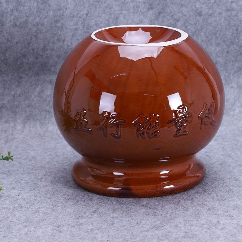 15cm太极黑(送点火碟) 特大号陶瓷拔罐器 陶瓷火罐五行能量罐凹底陶瓷