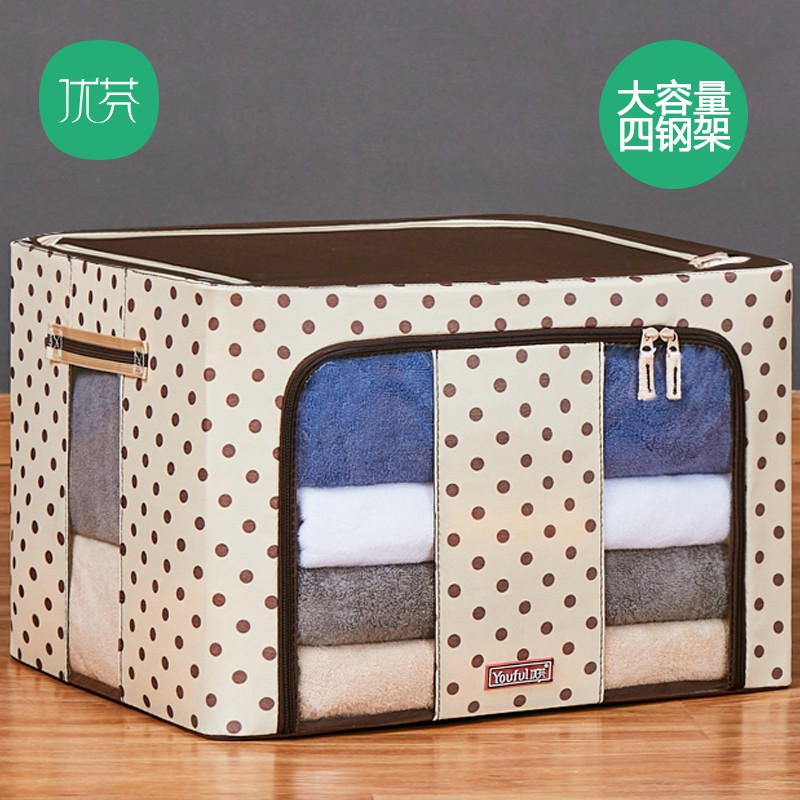 牛津布收纳箱钢架箱布艺棉被整理箱收纳储物箱子 三维工匠高清大图