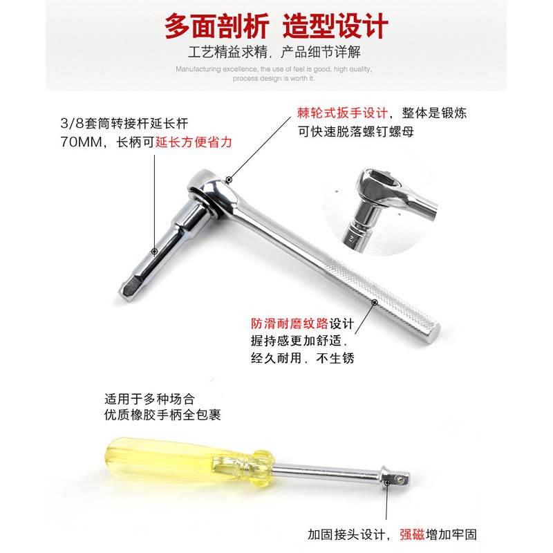 40件套筒扳手套装汽修汽车维修车载随车五金工具箱棘轮扳手组套可定制-3000起