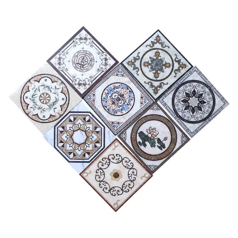 瓷砖对角贴纸自粘地面对角贴客厅墙面地砖装饰地贴地板 八方聚财/10片