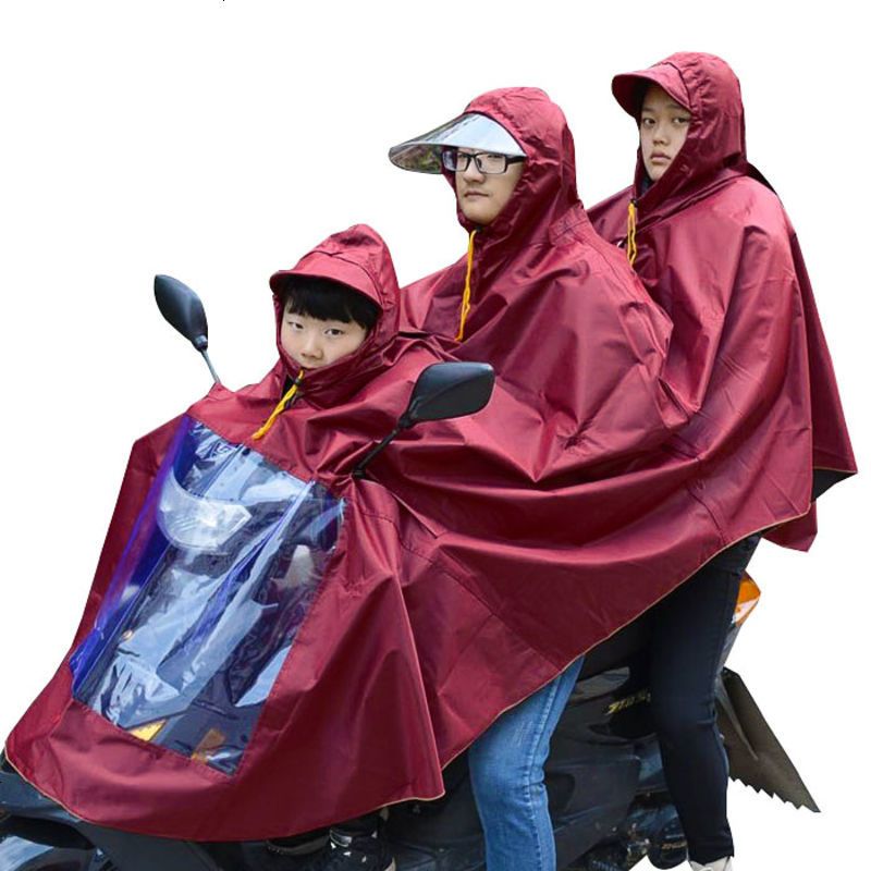 母子雨衣电动自行车加厚加肥单双人雨披面罩款摩托车三人雨衣