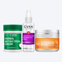 CVKK三合一套装脚气喷剂止痒膏脱皮烂脚丫泡脚粉除脚气脚臭脚痒泡脚烂抑菌杀菌除水泡型 (喷剂+乳膏+抑菌粉)