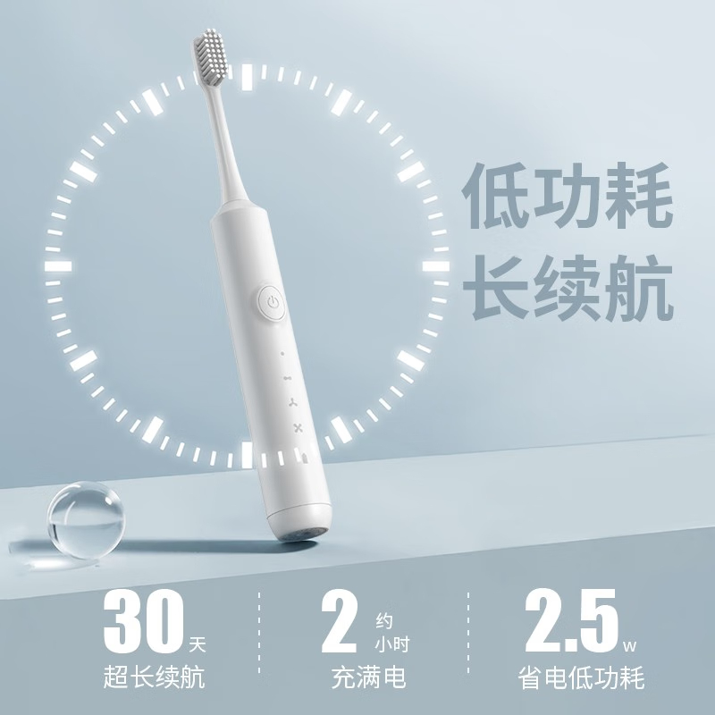 笨笨马(BenBenMa)电动牙刷成人充电式情侣男女学生出行BY01 白色(牙刷+牙刷头)高清大图