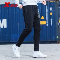特步(Xtep)男运动长裤跑步裤正品2018秋新款收腿针织休闲裤常规型常规款882329639359