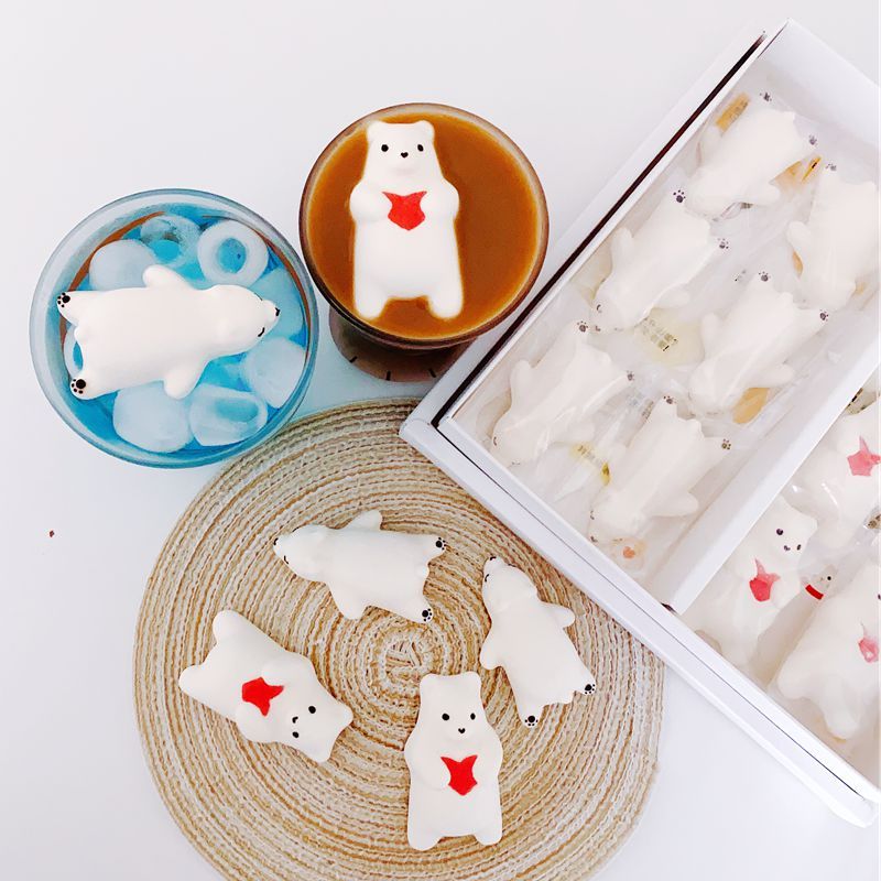 趴趴北极熊单只田小糖手工北极熊棉花糖节日生日礼物伴手礼咖啡伴侣