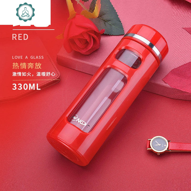 车载水杯男士商务保温玻璃杯双层茶杯家用办公室保温杯