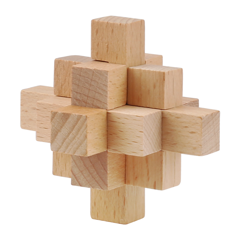 榉木9通鲁班锁孔明锁智力解环解锁益智玩具全套礼盒装儿童学生成人