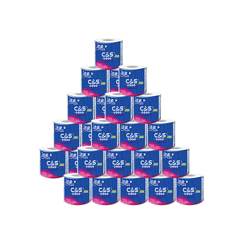 洁柔 卷纸 布艺圆点系列 三层280节*27卷 有芯卷筒 卫生纸高清大图