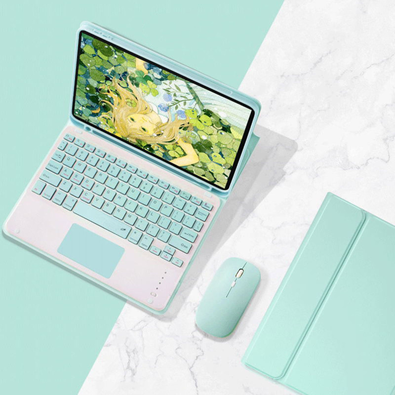 酷愛果适用于iPad6/7/8/9苹果平板皮套10.2air2保护套蓝牙键盘鼠标air310.5带休眠pro9.7防摔