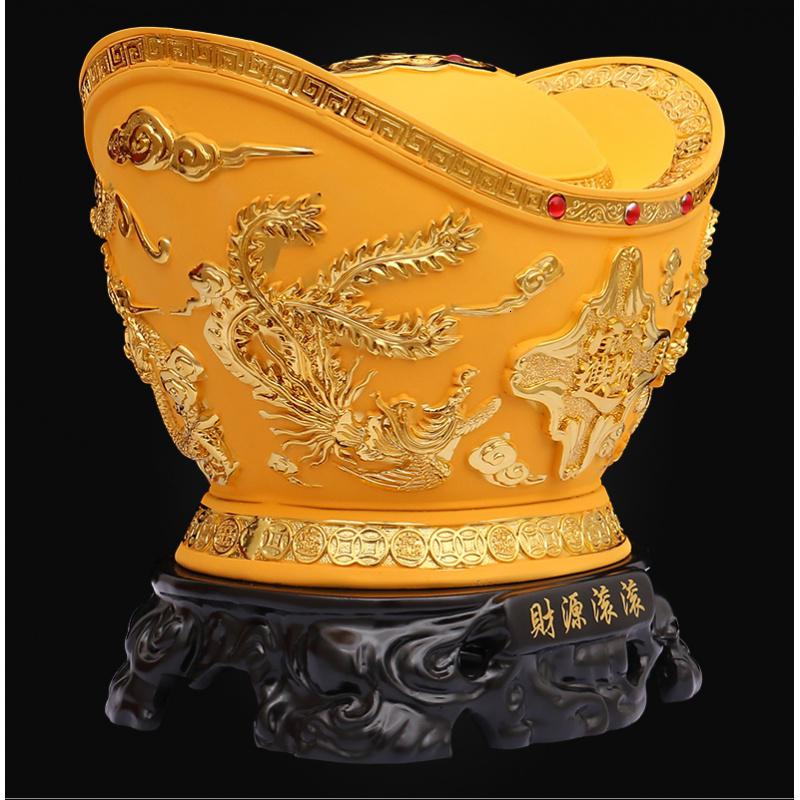 美帮汇开业礼品大号金元宝工艺品店铺装饰品摆件存钱罐客厅电视柜高清大图