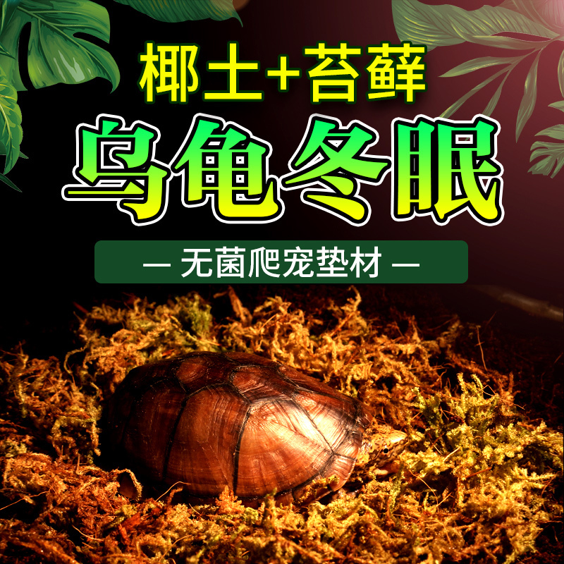 乌龟冬眠用品巴西龟爬宠椰土椰砖过冬沙爬虫箱宠物垫材保暖土苔藓高清大图
