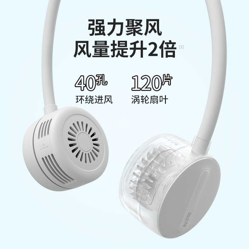 几素 风宝挂脖风扇无叶手持便携式随身挂脖子 迷你挂脖风扇颜色随机-FA25(1800mAh)高清大图