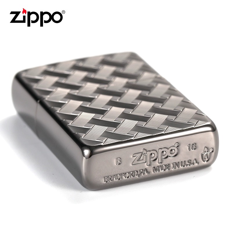 zippo煤油防风打火机 席纹编织ZBT-4-22A 个性打火机芝宝盔甲机高清大图