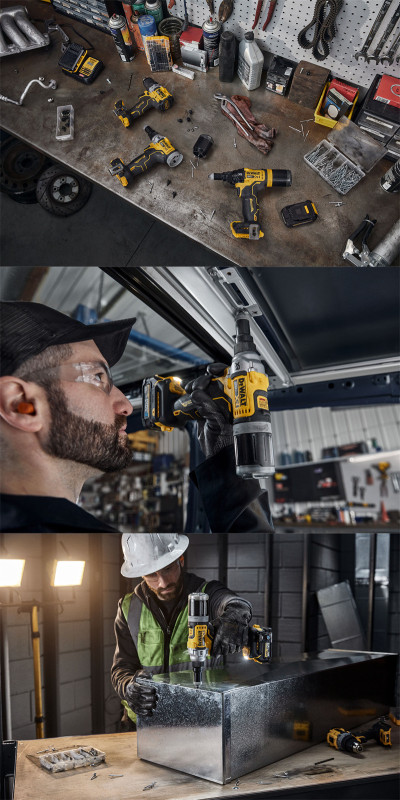 得伟锂电无刷铆钉枪单机纸盒装20V6.4mm DCF414N 个高清大图