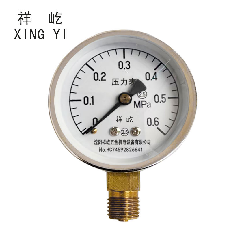 祥屹+氮气压力表检测定制型+Y60 +块 0-0.6Mpa