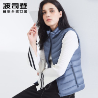 波司登BOSIDENG羽绒马甲女外套韩版女士冬季常规款羽绒服 女外穿轻薄白鸭绒背心B80131002