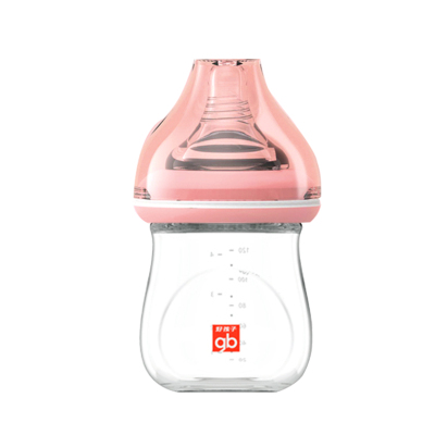 好孩子gb母乳实感宽口径婴儿玻璃奶瓶120ML 粉红色 适合0-3个月宝宝