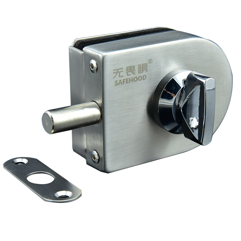 无畏惧[wd-30]旋钮款 无畏惧免开孔不锈钢玻璃门插销玻璃门锁地插销锁