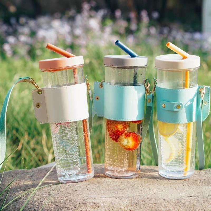 小红书水杯同款大容量折叠吸管杯水杯女学生韩版杯子