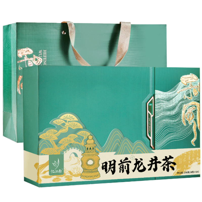 忆江南 2024新茶茶叶礼盒装绿茶送礼长辈送领导 和风明前龙井礼盒256g