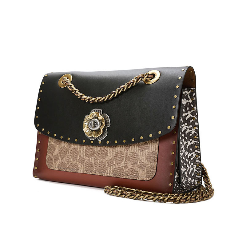 coach蔻驰女包parker口盖包手提斜挎包老花拼皮29416参数