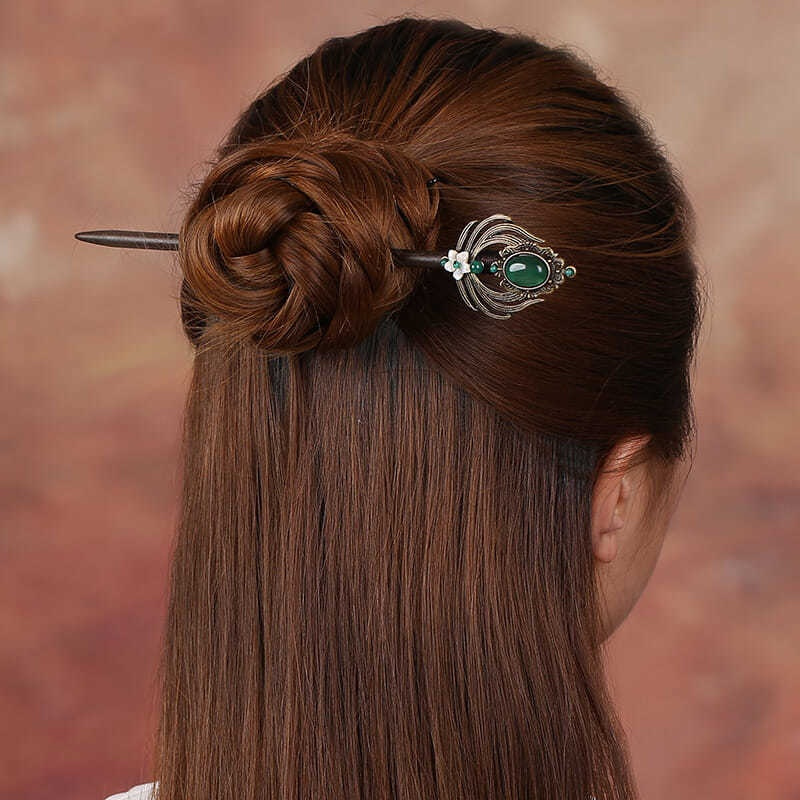古典中国风盘发饰品丸子头汉服发簪民族风超气质头饰古装拍照木簪 簪