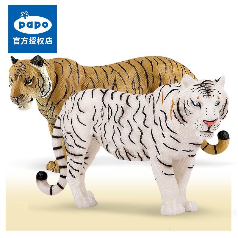 法国papo仿真动物思乐老虎模型东北虎白化虎收藏摆件儿童男孩玩具papo