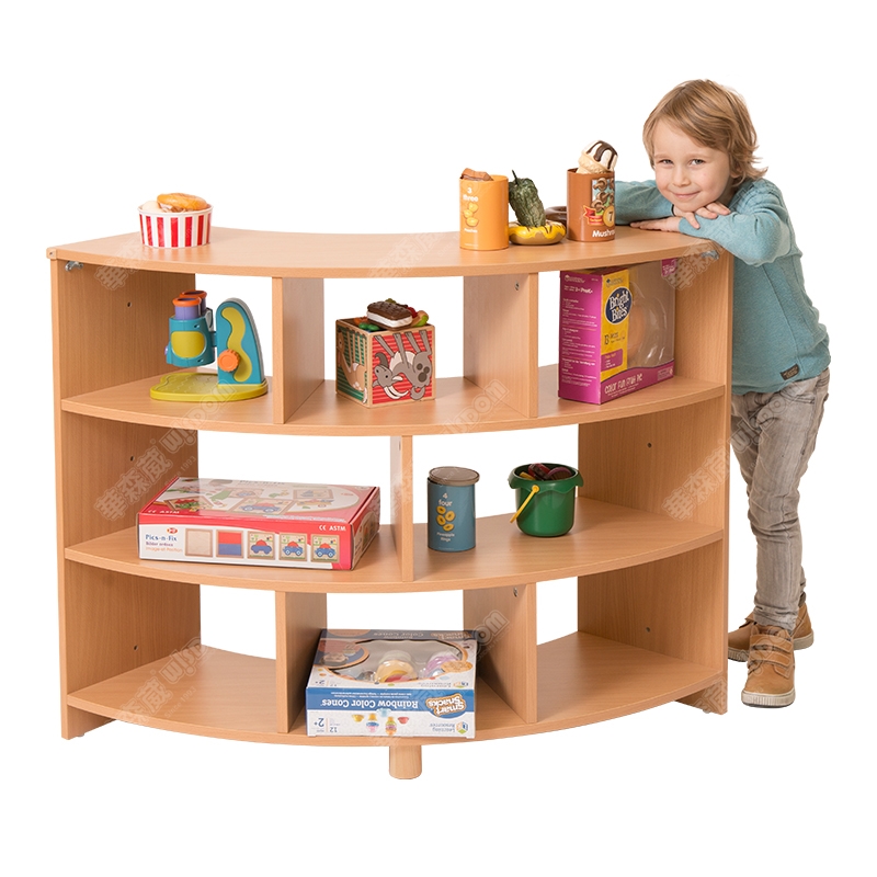 YZY1-KS021-12 凯斯3层弧形柜-新榉木纹 #高清大图