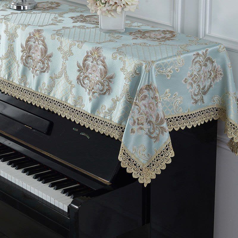 家柏饰(CORATED)欧式钢琴琴罩布盖布防尘罩电子琴盖巾半罩电钢琴套全罩长方形 舒曼尔-蓝色 90*200cm钢琴罩图片