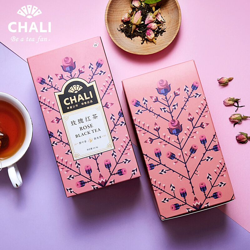 茶里(ChaLi)花草茶 玫瑰红茶重瓣玫瑰花茶泡水喝的养生茶袋泡茶18包54g