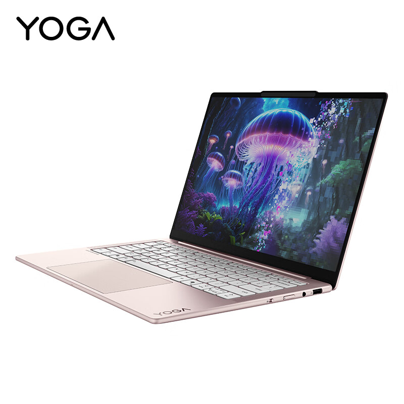 联想(Lenovo)YOGAAir14 Aura AI元启触控屏轻薄笔记本电脑 2代酷睿Ultra7-258V 32G 1T 2.8K 120Hz高刷触控OLED 流岚粉高清大图