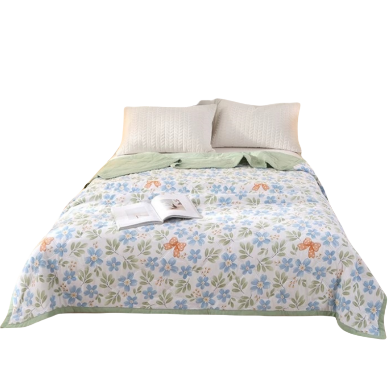 蕃蒂空调被薄被水洗棉夏被 条高清大图