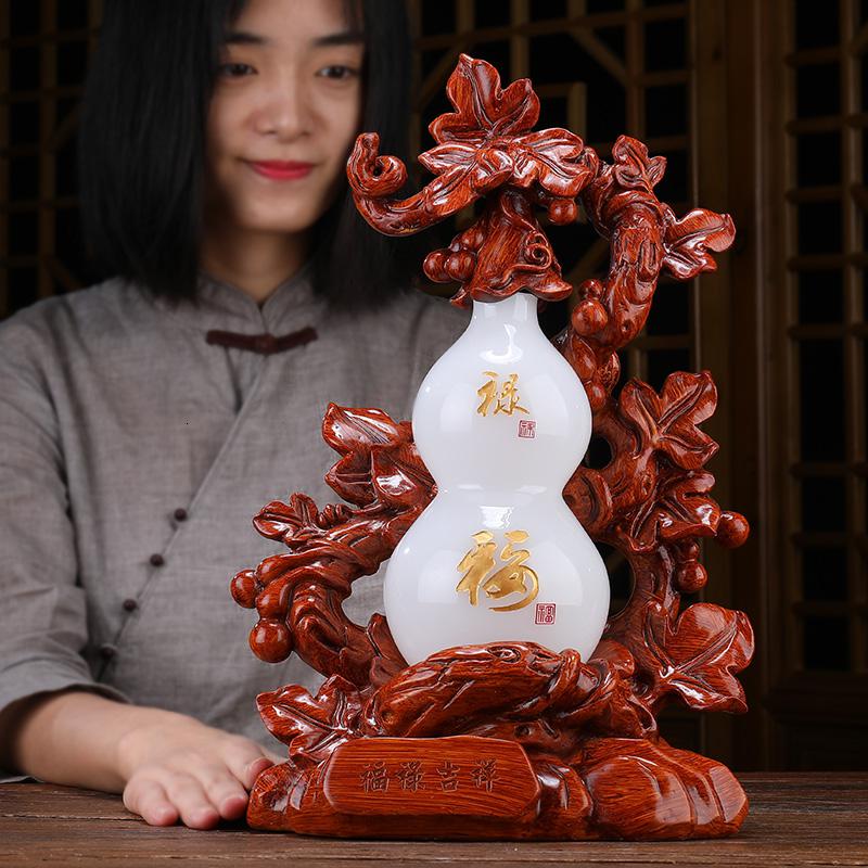 美帮汇玉石葫芦摆件福禄乔迁新居礼品客厅玄关房间布置摆设装饰高清大图