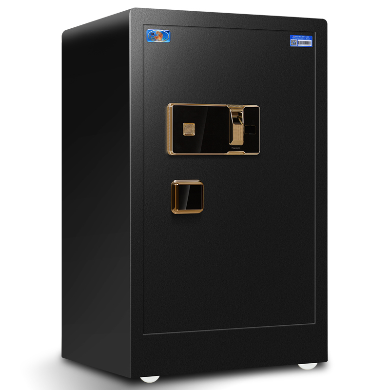 保险柜双保险保管柜 家用办公60cm小型指纹密码全钢入墙保险箱 虎牌致尚-60型-星空黑色-指纹