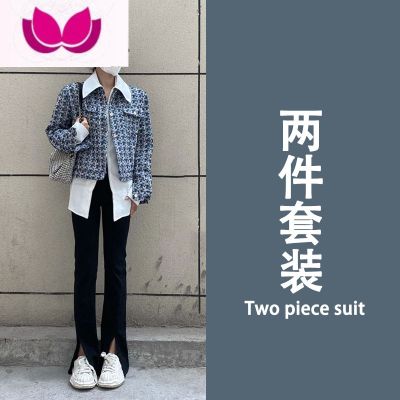 七斓早春季2023新款女装茶系奶系穿搭一整套盐系轻熟显瘦遮肉三件套装 长袖衬衫+外套春装一整套显瘦/成套搭配减龄/大码/春装春季/ M高级感超好看/春装成套搭配一整套/温柔御姐风/2023新款