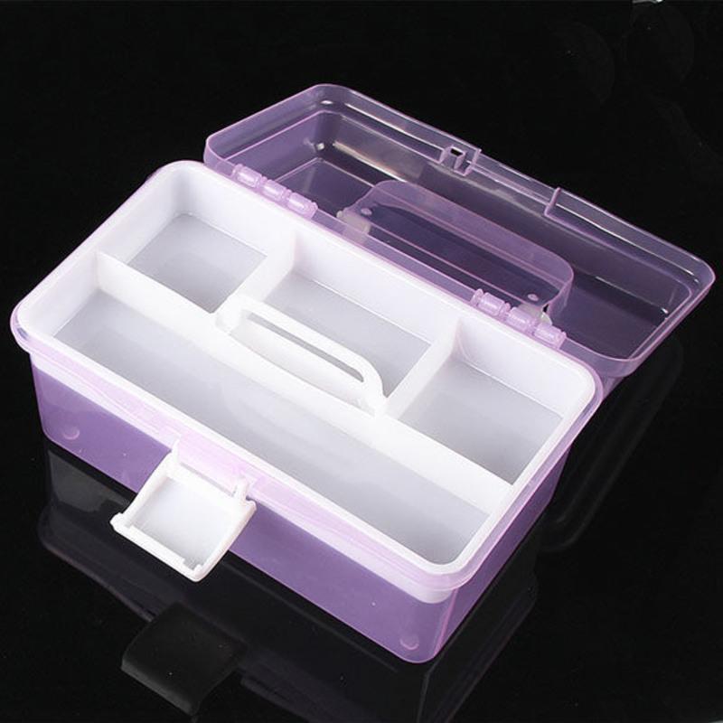 美甲工具收纳盒甲油胶指甲油大号化妆整理箱套装美甲师专用手提十格