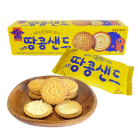 韩国CROWN克丽安醇香花生夹心饼干93g盒装(2小包)休闲零食下午茶 279g*1盒 花生夹心饼干