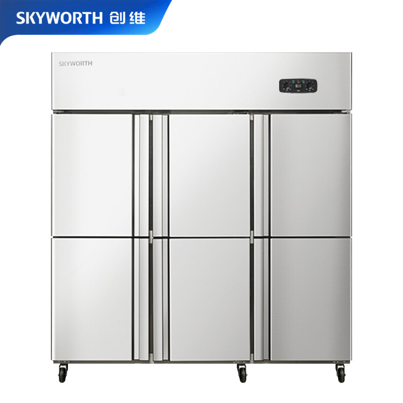 创维(Skyworth)六门冰箱商用冰箱立式六门冰柜双冷冻厨房冰箱电子温控餐饮后厨冷柜VF-18F6