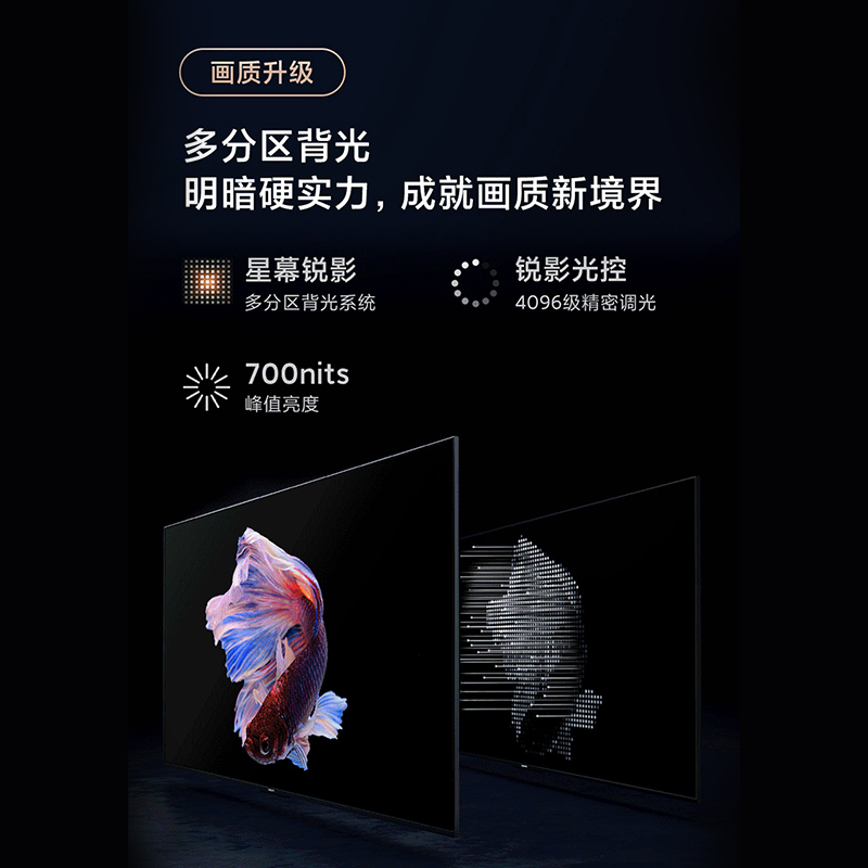 小米电视 ES65 65英寸 4K超高清 多分区背光 远场语音 金属全面屏智能平板电视机