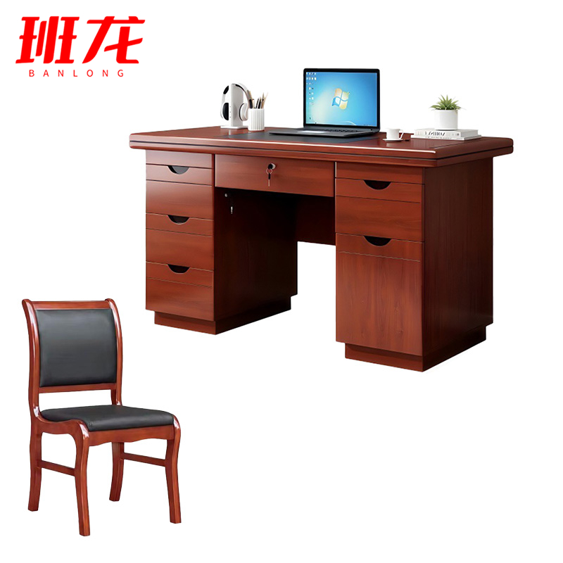 班龙电脑桌1.2m+椅子套高清大图