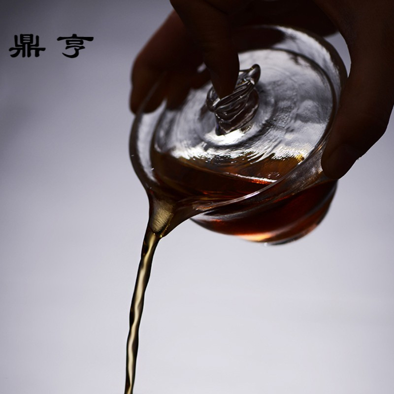鼎亨玻璃茶壶纯手工加厚耐热玻璃盖碗日式手抓壶功夫茶泡茶器茶具