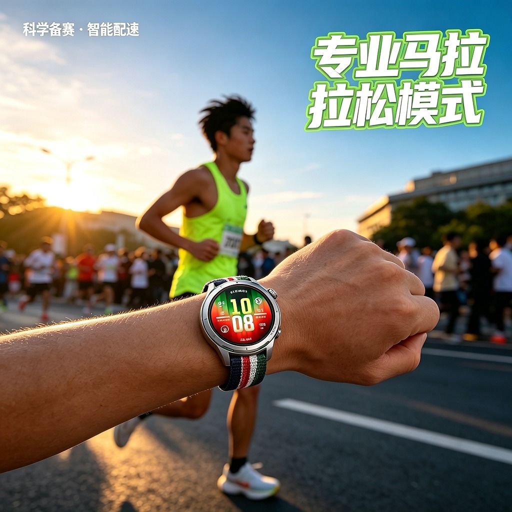 HUAWEI WATCH GT Runner 2 赛道传奇 钛色钛合金表壳 多色云感呼吸编织表带高清大图