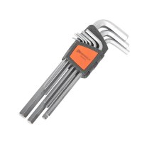 钢盾S050008 9件套公制加长平头内六角扳手套装1.5-10mm